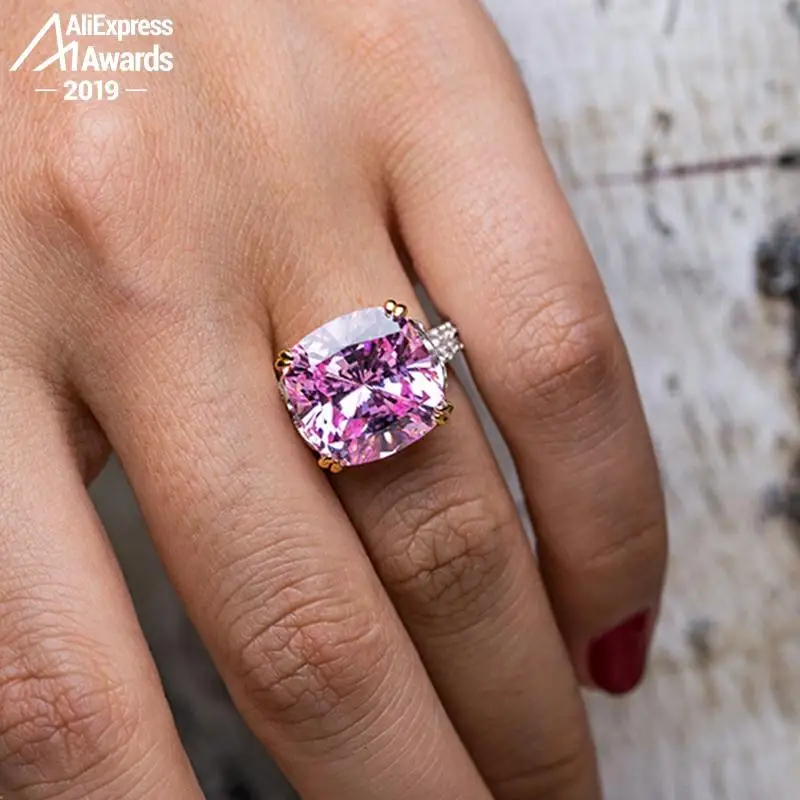 14*14 мм бриллиантовое кольцо с подушкой, не подделка, Серебро S925 пробы, хорошее свадебное кольцо, цитрин, сапфир, аметист, рубин, цветной брилл... 14*14 мм бриллиантовое кольцо с подушкой, не подделка, Серебро S925 пробы, хорошее свадебное кольцо, цитрин, сапфир, аметист, рубин, цветной брилл...