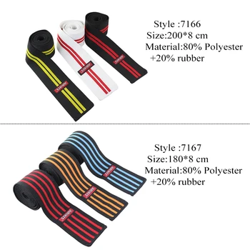 1pcs 200*8CM Knee Wraps Men's Fitness Weight Lifting Sports Knee Bandages Squats Training Equipment Accessories for Gym AOLIKES 6