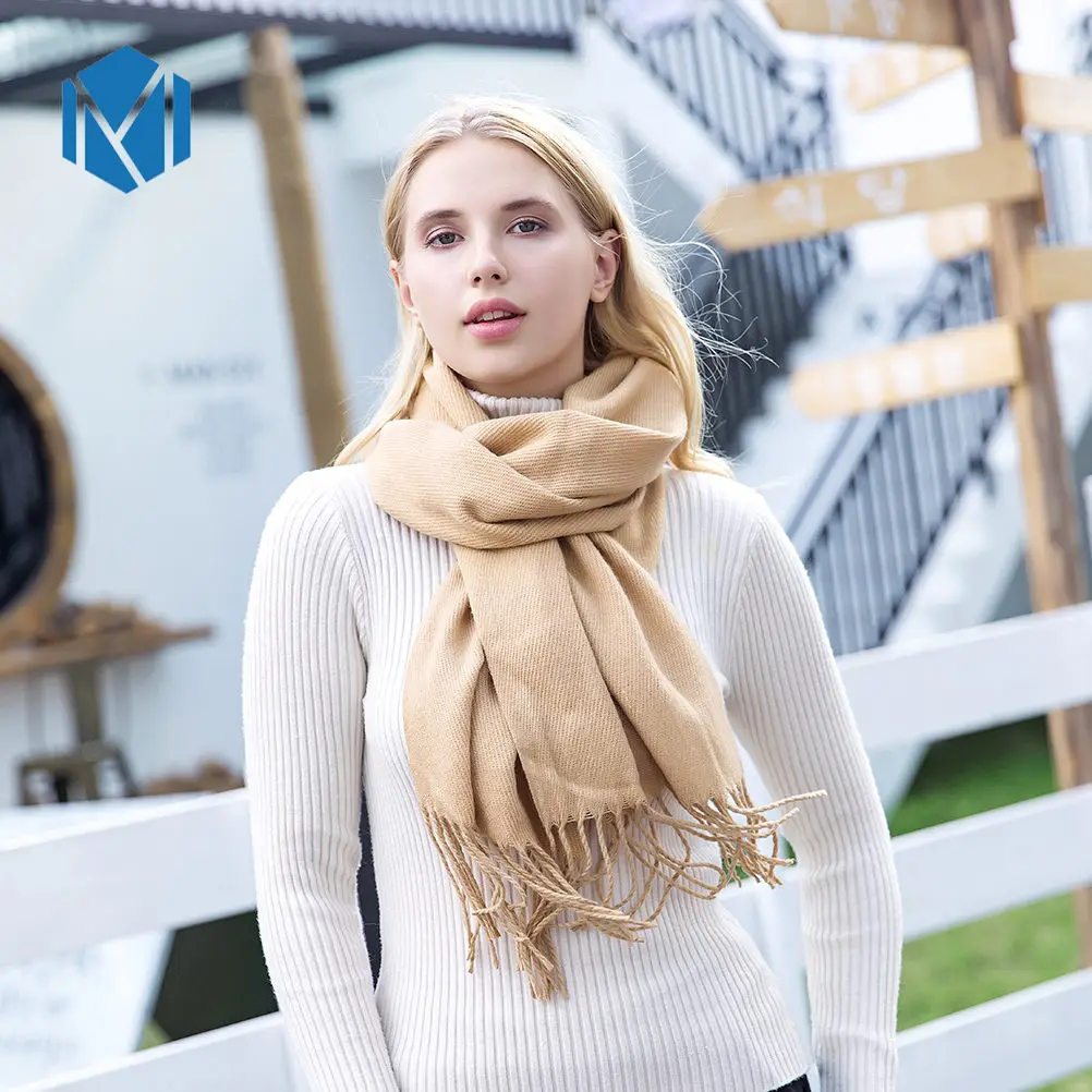 Camel Miya Mona, высокое качество, для женщин, девочек, кисточка, шерсть, теплый шарф, зимние шарфы, кашемировая шаль, модный элегантный плед, одеяло, шарф - Цвет: Camel
