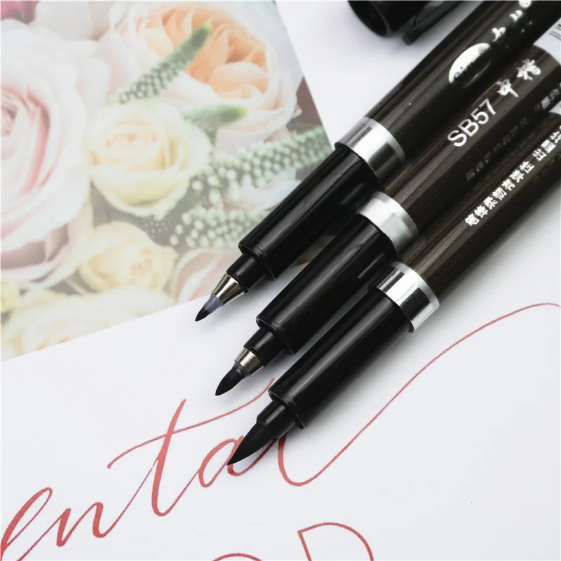 3 Nib Brush Pen Calligraphy Pen Chinese Words Learning Stationery StudentArt DrawingMarker Pens School Supplies water color brush pen