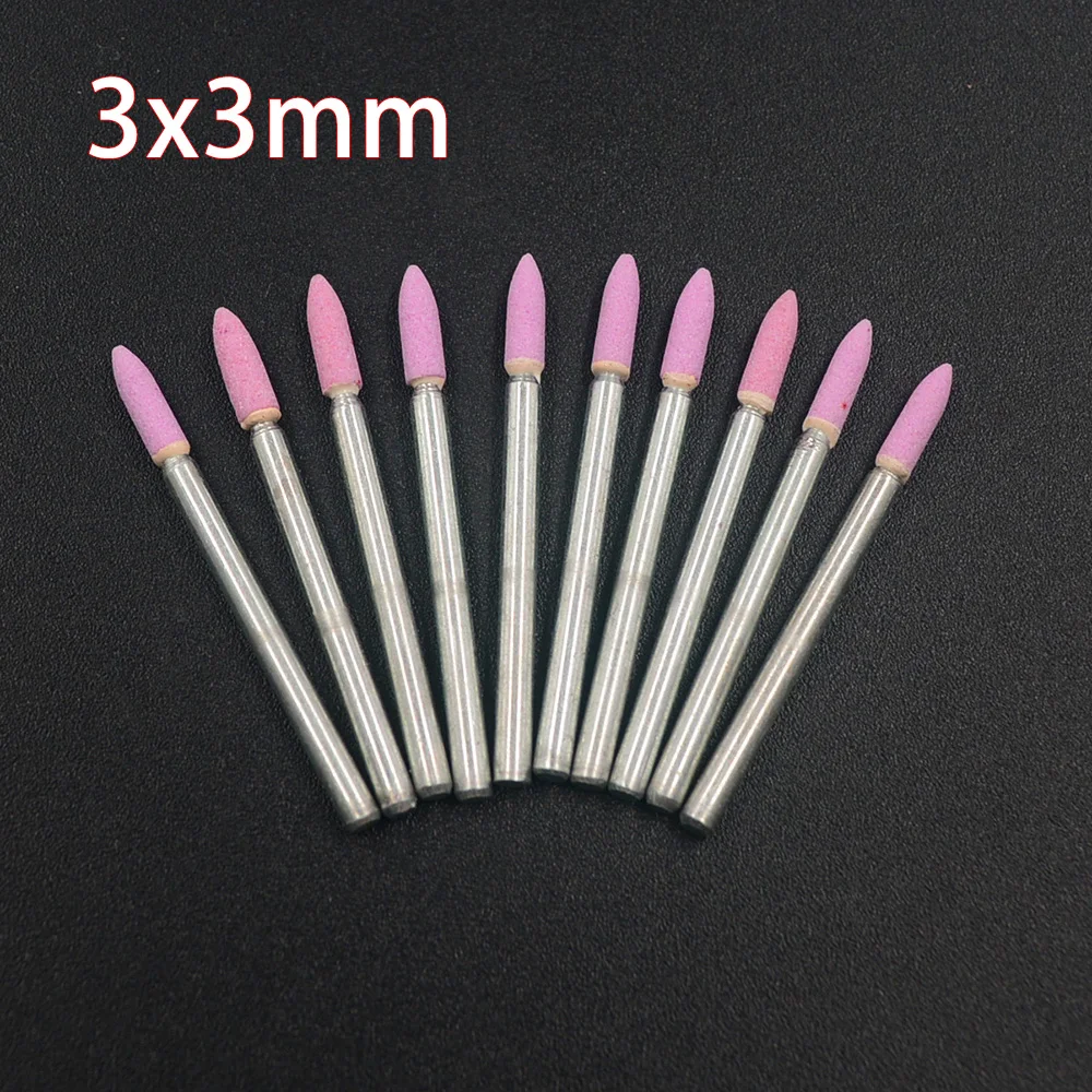 Lot De 20 Embouts Abrasifs En Pierre Pour Dremel Et Outils Rotatifs - Diamètre 3 Mm, Formes Cylindriques Et Ogives - Pour Sculpture, Meulage, Polissage