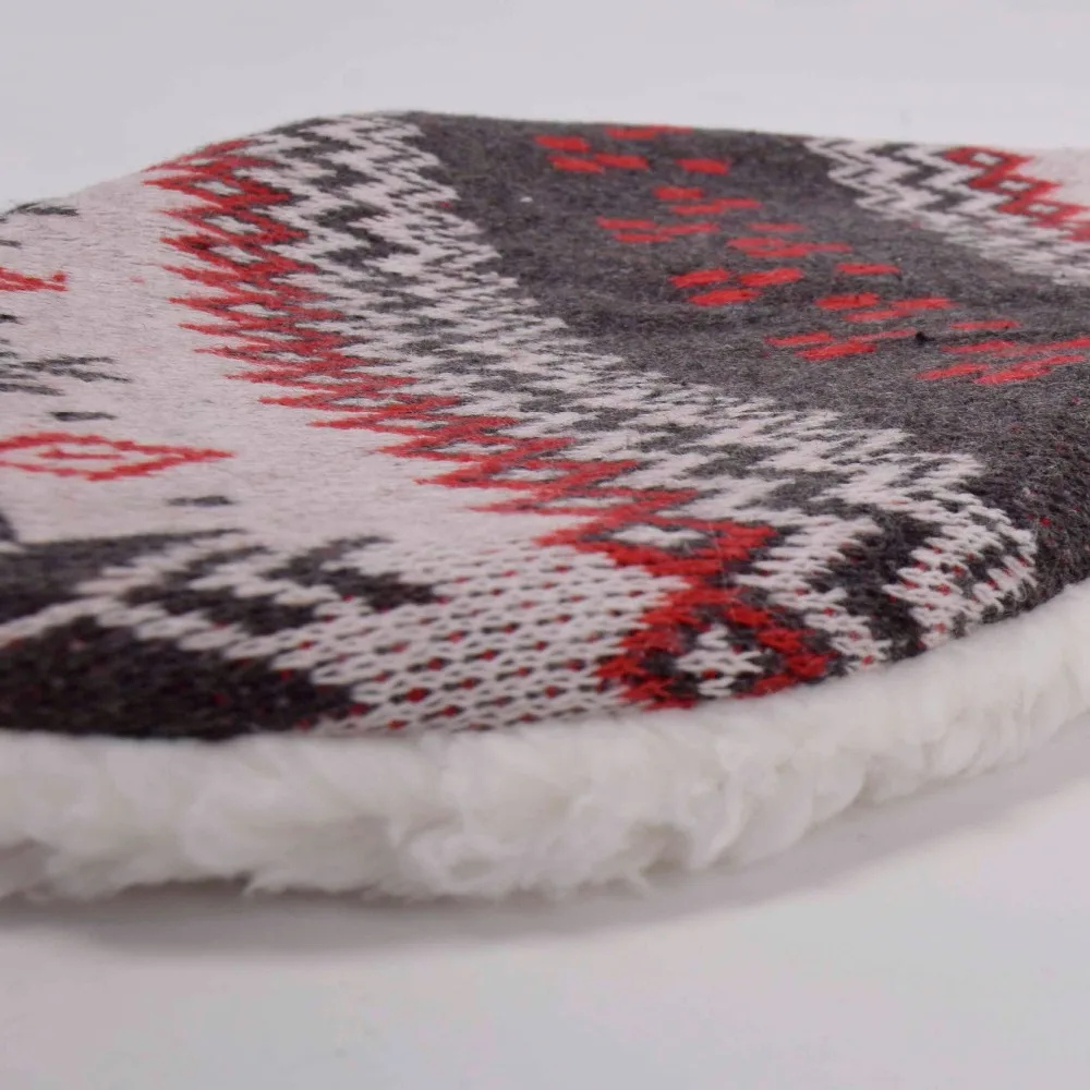 Free shipping Knitted Snowflake Christmas Stocking Sherpa Cuff Christmas tree decoration Fashionable socks