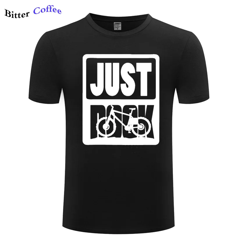 Summer T Shirts Funny Rocx Shok Just Rock MTB Mountain biking Homme O Neck Short Sleeved T-Shirts Custom Men's Oversized shirt | Мужская