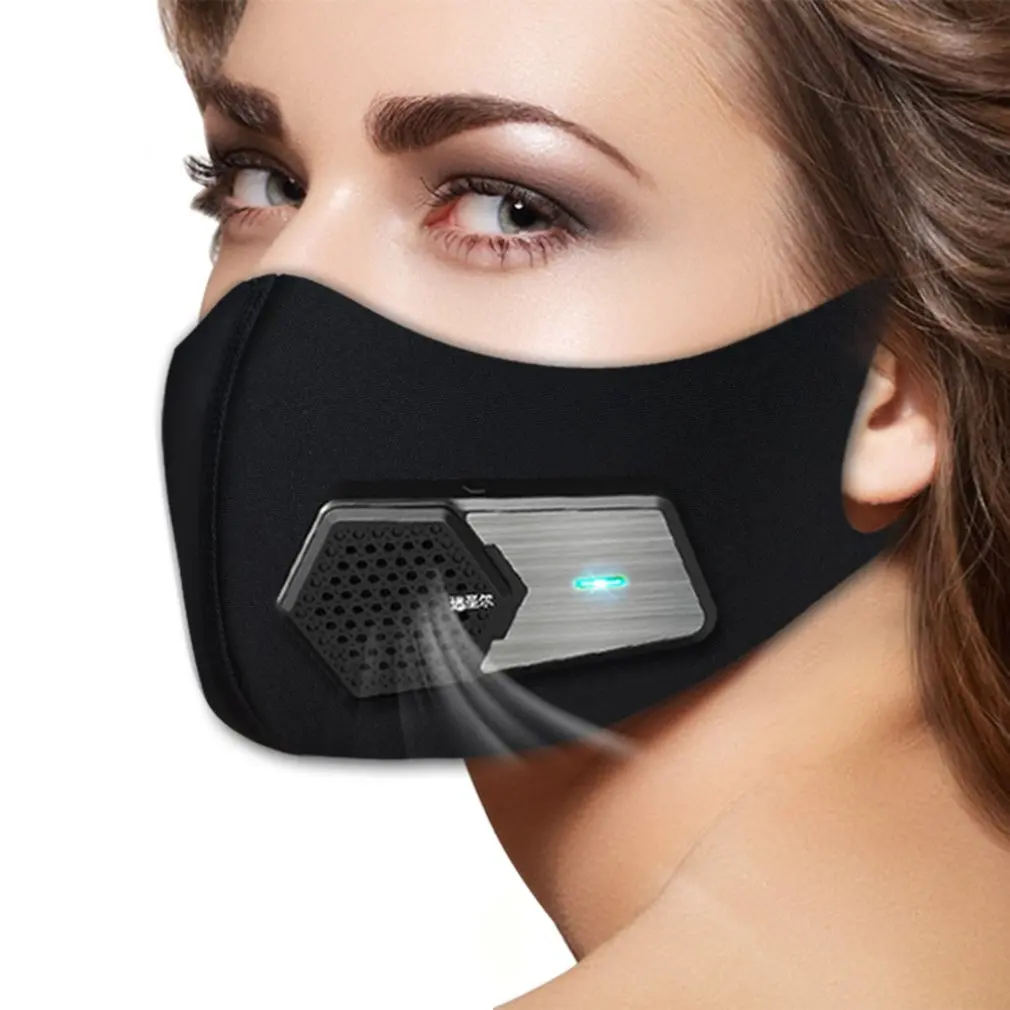 

Smart dustproof and anti-fog PM2.5 breathing valve KN95 electric mask 3D silicone seal elastic antibacterial cloth mask 1 pcs