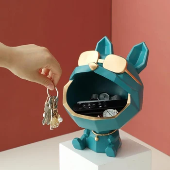 

Cool Dog Figurine Big Mouth Dog Storage Box Home Decoration Ornamental Resin Art Sculpture Figurines Home Decor Gift Decorative