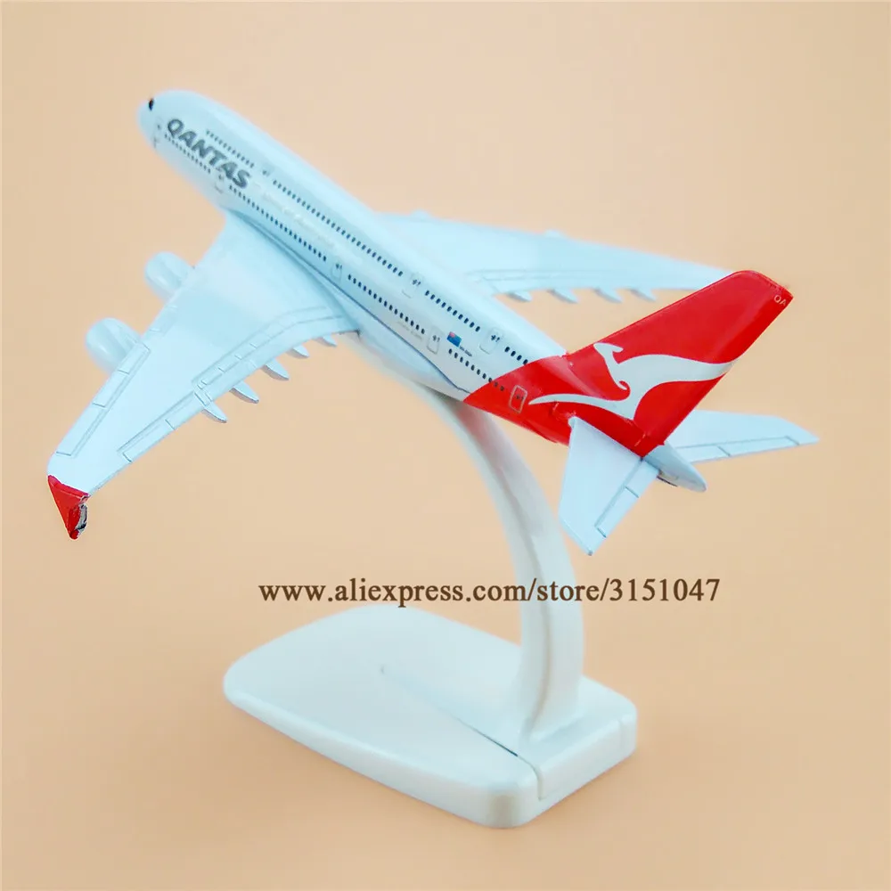 16 см Air QANTAS Spirit Of Ausralia Airbus 380 A380 Airlines модель самолета из сплава металла литая под