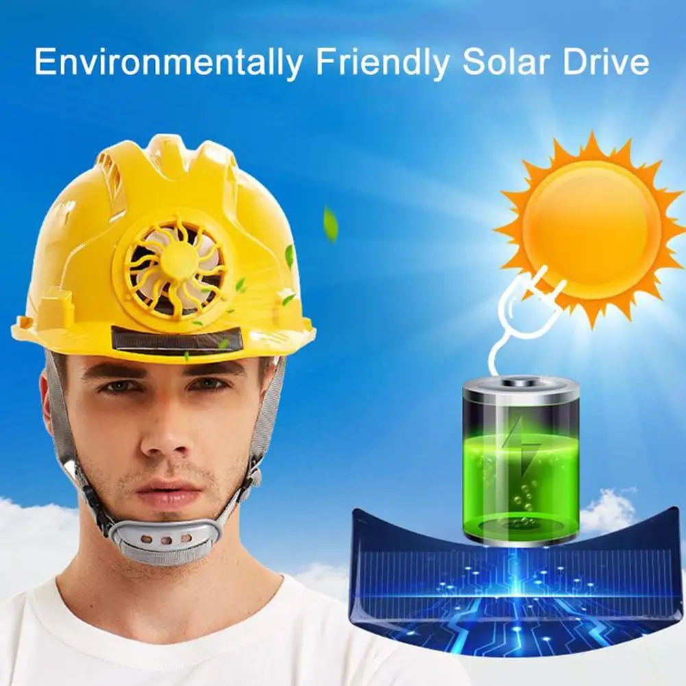 

Solar Power Fan Safety Hard Hat Construction Workplace ABS material Protective Cap Powered by Solar Panel Helmet Outdoor Working