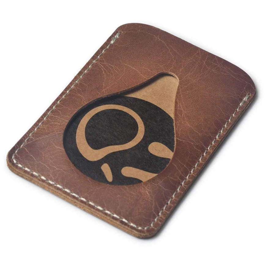 

Bus Card Package Card Brown Small Round Icon Fashion Credit Card Package For Men Ultra-thin ID Card Leather Vintage Card Set A2