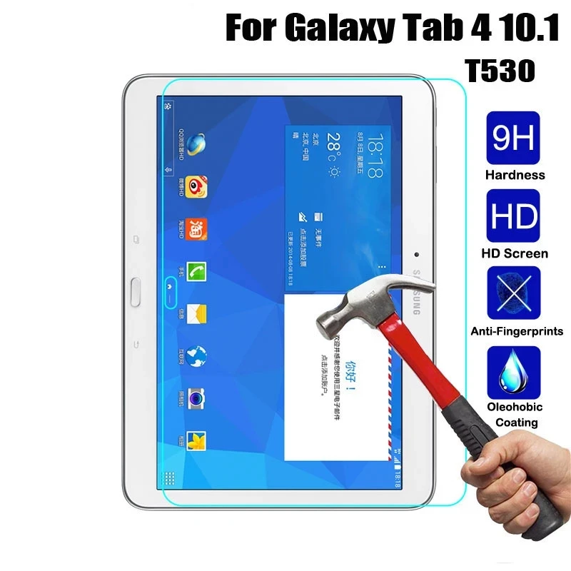 HD vidrio templado para Samsung Galaxy Tab 4 10,1 SM-T530 SM-T531 SM-T535 10,1 de película Protector de pantalla 9H vidrio para T530 T535 T531