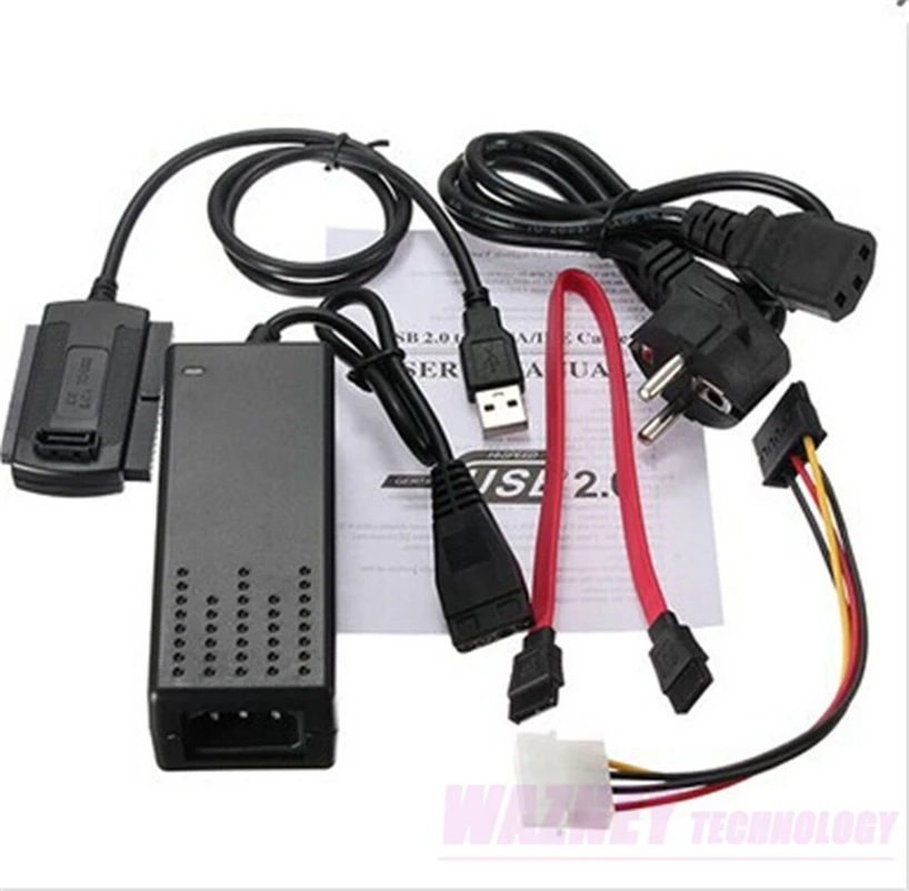 НОВЫЙ США ЕС Стандартный жесткого диска Питание адаптер USB 2 0 SATA IDE/SATA кабель