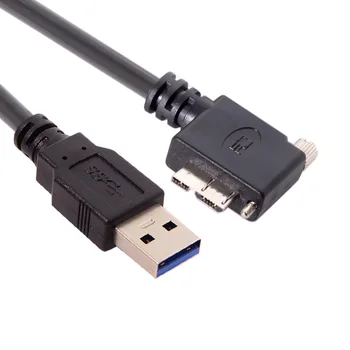 

10pcs/lot 90 Degree Right Angled Micro USB Screw Mount to 3.0 Data Cable 5m for Industrial Camera