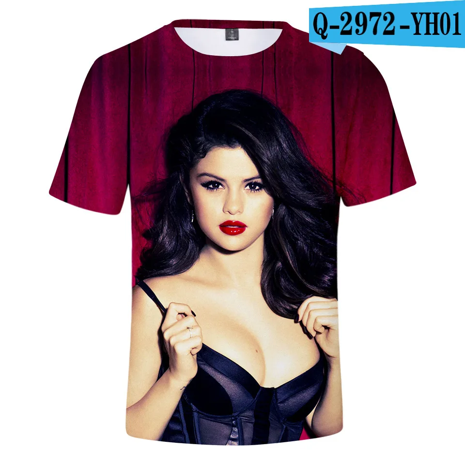 Selena Gomez U. s. a Singer 3d печать футболка женская одежда Kpop постер Марк Лукас 4XL товар - Цвет: C