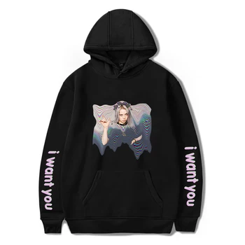 

Fashion print Billie Eilish Harajuku Pullovers Hoodies Sweatshirt Women Men Hip Hop Billie Eilish Autumn Warm black Hooded