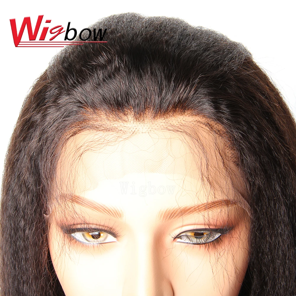 Wigbow OneCut волосы бразильский полный парик фронта шнурка кудрявый прямой человеческих волос парик с детскими волосами для женщин отбеленные узлы