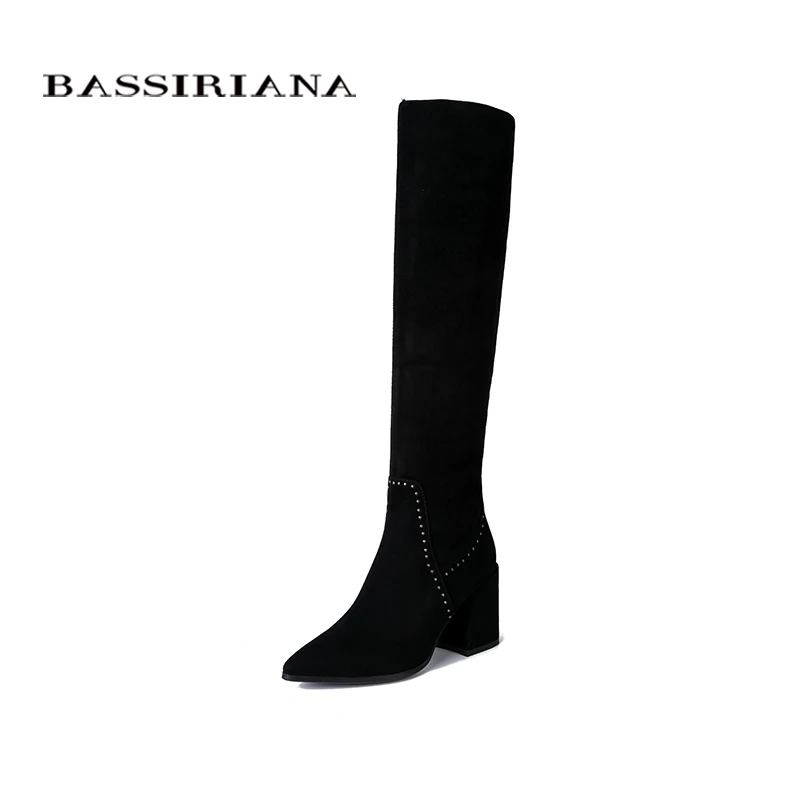 BASSIRIANA 2019 весенняя и осенняя женская обувь изготовленная из замши на резиновой