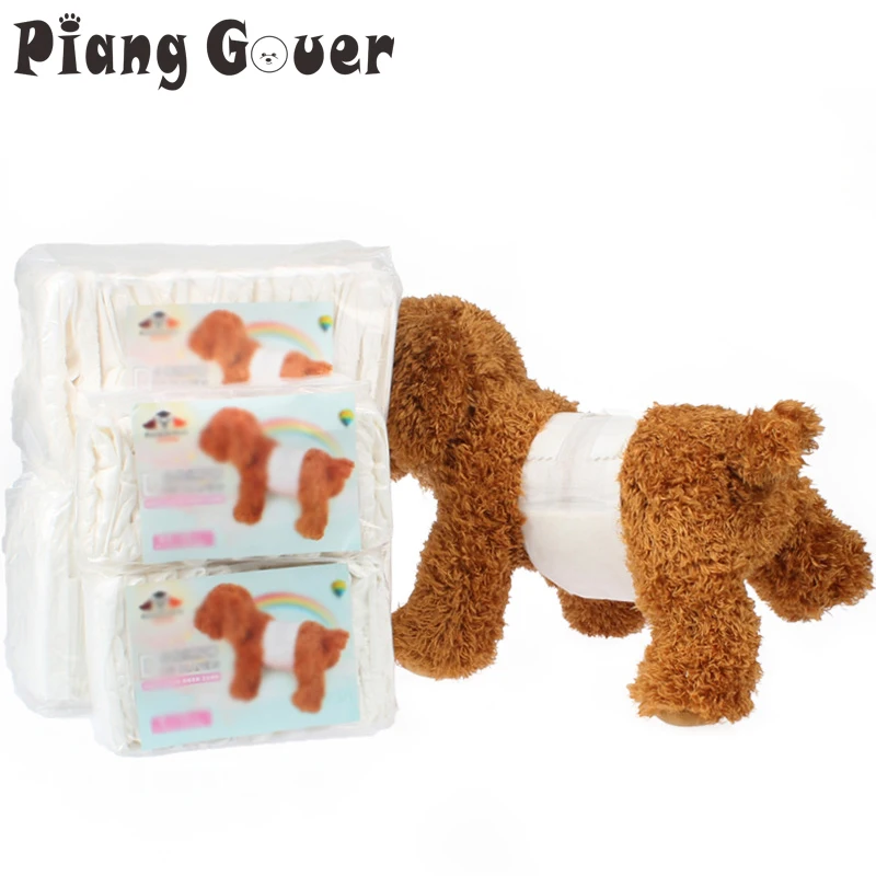 12 unids/pack desechables gran perro pañal suave cómodo Super absorbente seguro para pañales hombre perro cachorro cinturón fisiológico