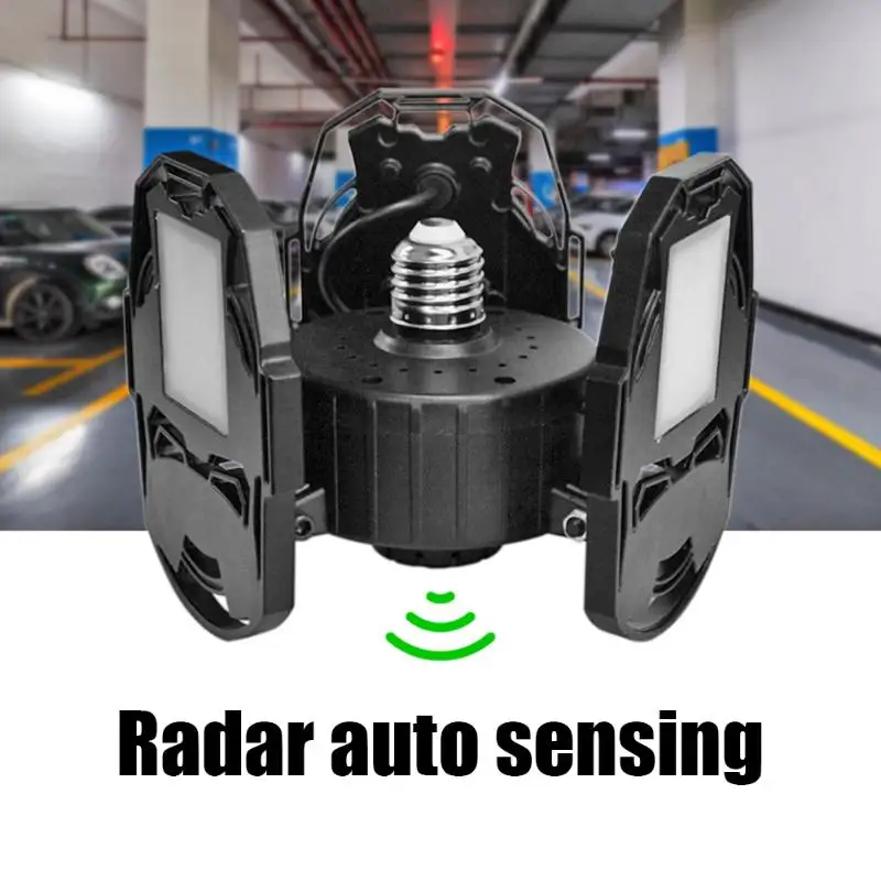 85-265V 60W 120LED E27 прочный склад гараж светильник деформируемая игрушка в сложенном виде вентилятор с 3-мя лезвиями Радиолокационная потолочная лампы