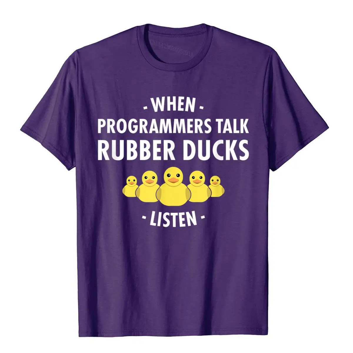 Rubber Duck Debugging When Programmers Talk Funny T-Shirt__B13590purple