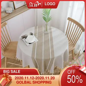 

INS Style Japanese Style Cotton and Linen Small Fresh Tablecloth Artistic round Table Coffee Table Dining Table Fabric