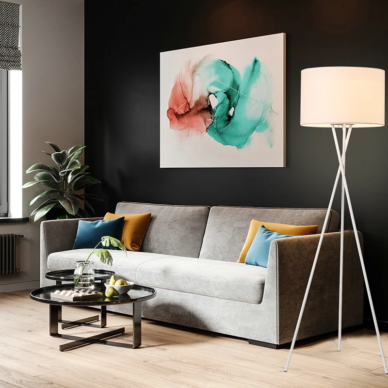 Nordic Floor Lamp Led Modern Iron Tripod Floor Lamps For Living Room Bedroom Study Decor Home Remote Dimming E27 Standing Lamp