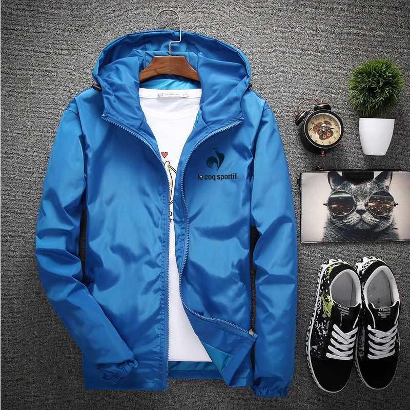 Men's plus size spring and autumn LOGO custom thin lining jacket jacket couple couple outdoor reflective sunscreen trench coat