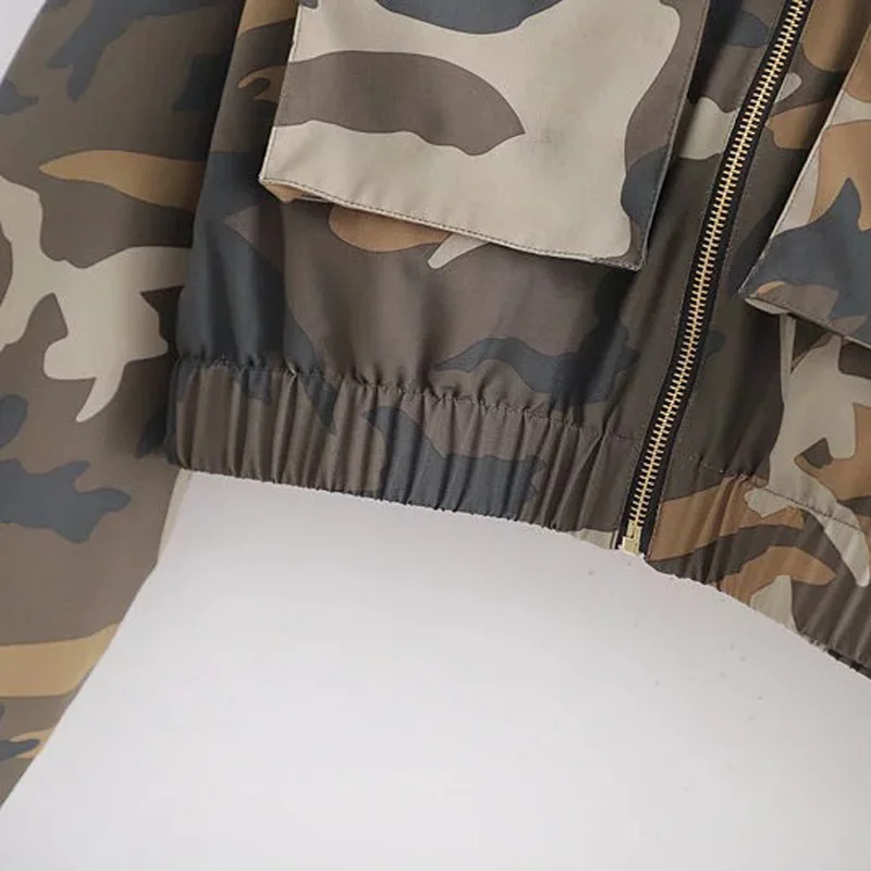 

Ozhouzhan Hip Hop Youth Versatile Short Camouflage Loose-Fit WOMEN'S Jacket Coat Tops Autumn Clothing Wwt69389