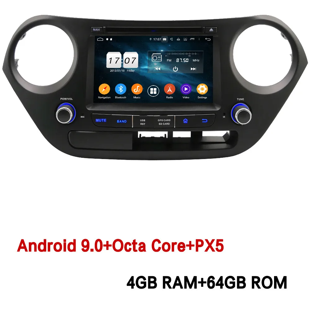 4GB RAM x 64GB ROM Klyde 4G Android 9 Восьмиядерный 4 Гб ОЗУ 64 Гб ПЗУ DSP BT автомобильный DVD мультимедийный плеер радио gps ГЛОНАСС для hyundai I10 LHD 2013 - Цвет: 4GB RAM x 64GB ROM