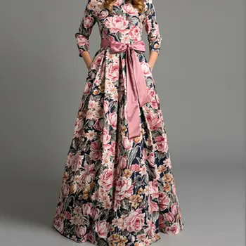 

Summer Chic Women Maxi Dress Bohemian Floral Retro Hippie Printing Long Dress