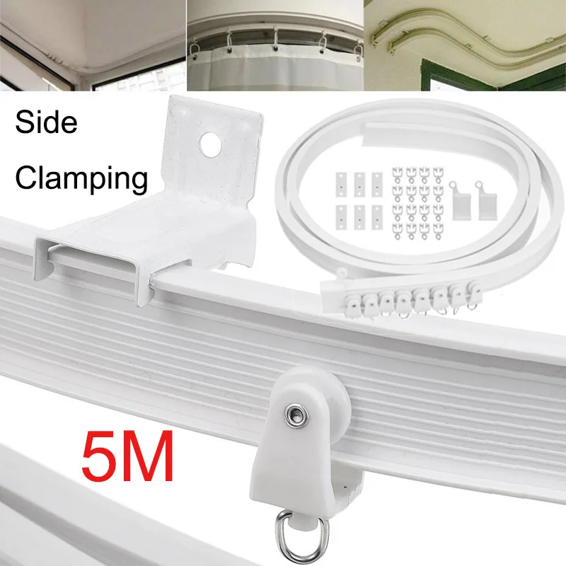 Jmtresw 5M Bendable Curved Curtain Track Flexible Curtain Rail Curtain Mount Home Decor, Size: One Size