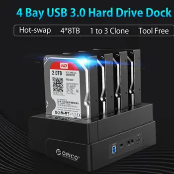 

ORICO 6648US3-C-V1 4-Bay SATA Hard Drive Docking Station USB3.0 Tool Free Off-line Duplicator for 2.5 / 3.5 inch HDD SSD
