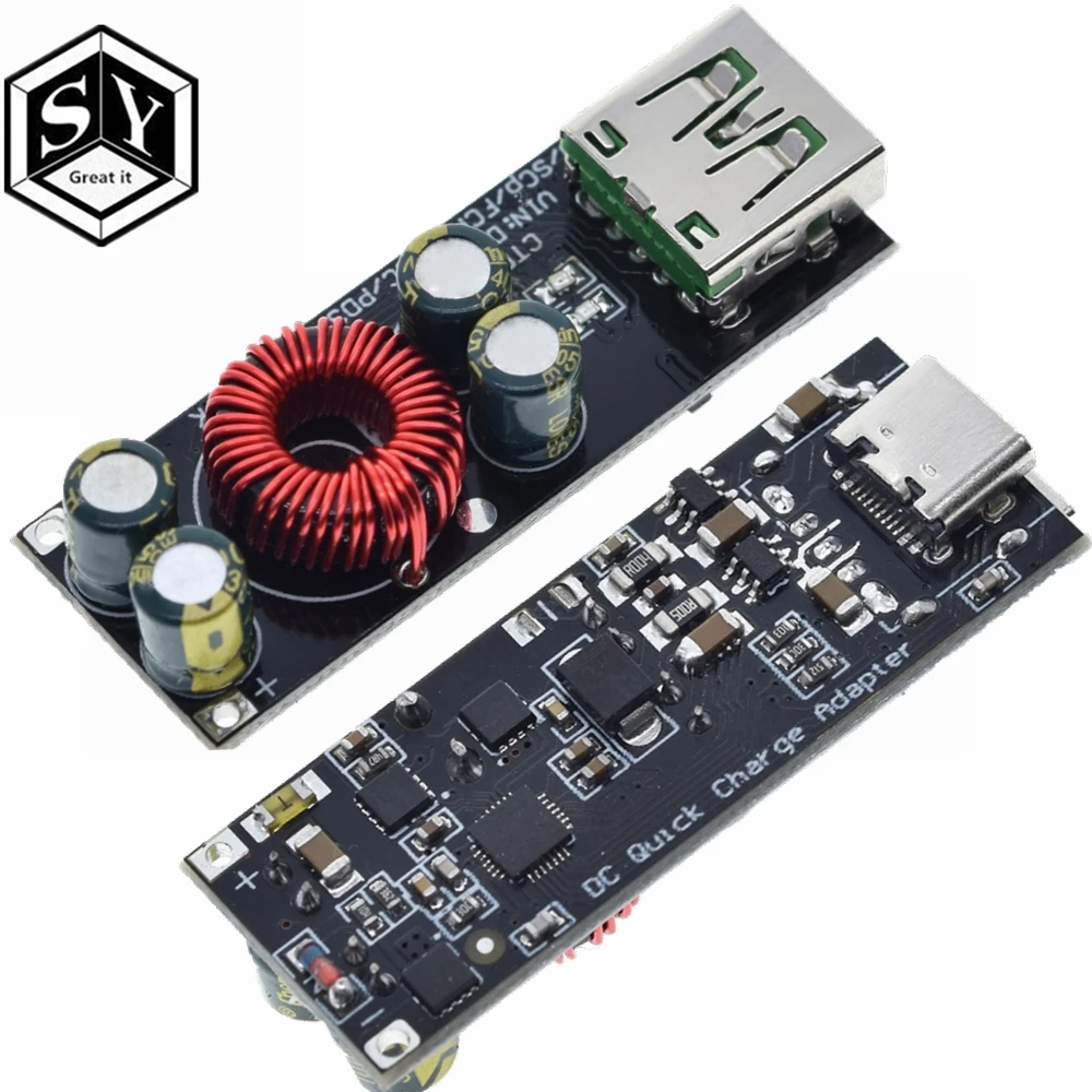 Módulo de carga rápida qc4.0 qc3.0, adaptador usb tipo c 6 -35v para huawei scp/fcp apple pd qualcomm