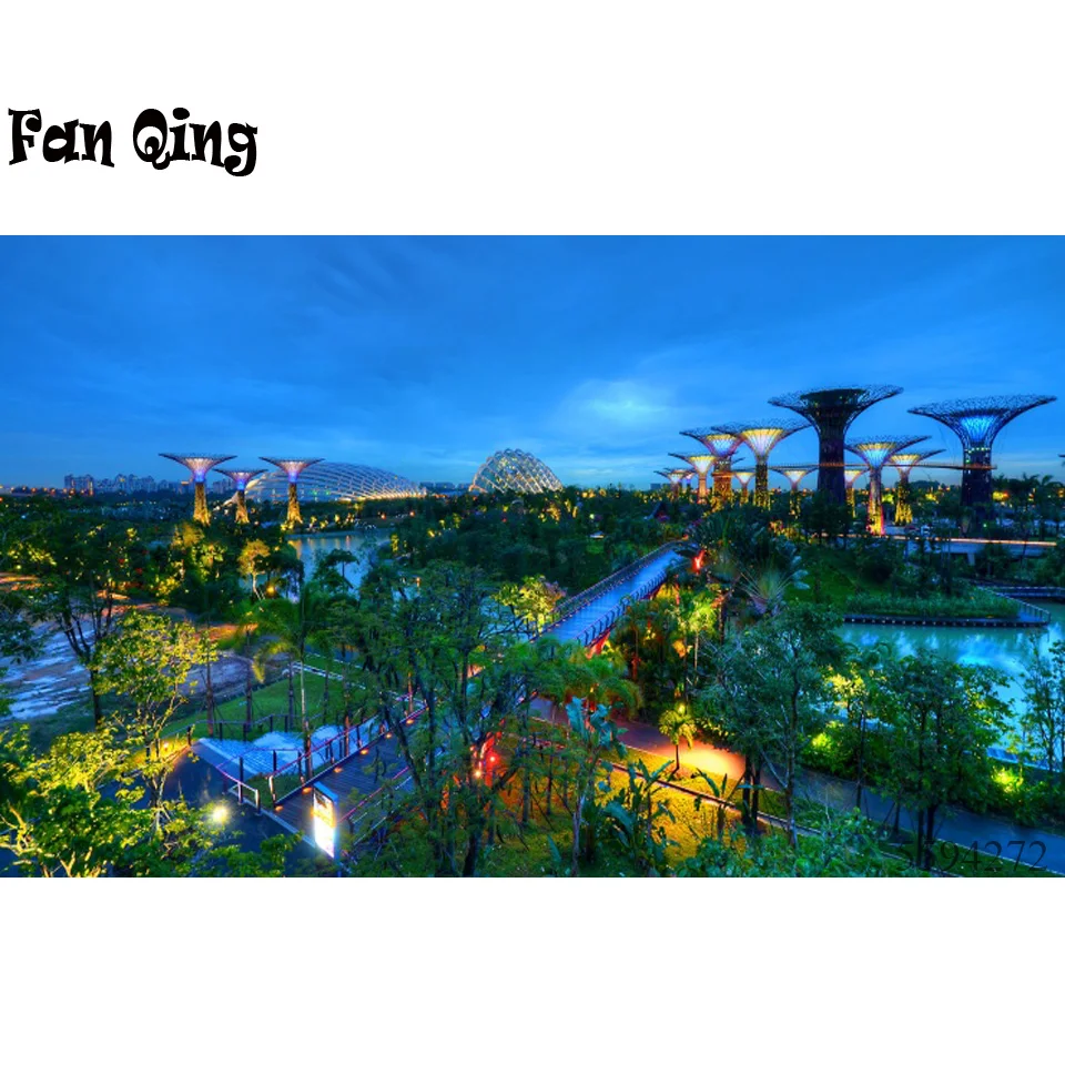 Алмазная 5d картина сделай сам из Сингапура сада города полноразмерная/круглая