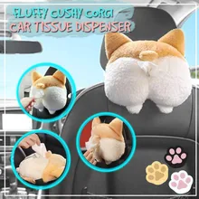 Универсальный креативный Автомобильный держатель для салфеток, поднос на заднем сиденье, корги, диспенсер для прикладок, товары для салона автомобиля, аксессуары для автомобиля
