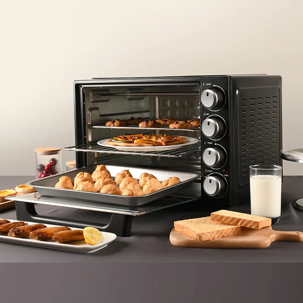 Horno eléctrico de mesa de 40 litros, mini hornos de 1600 W, tostador  eléctrico, hornos de convección con ajuste de temperatura de 90-230 °F y