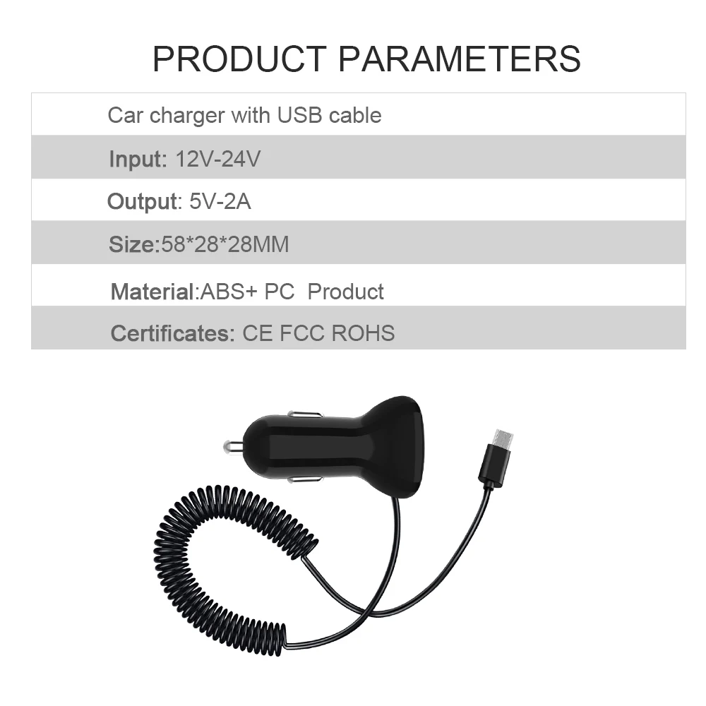 Swalle USB Автомобильное зарядное устройство с usb-кабелем 2A Мини Автомобильный Адаптер зарядного устройства для телефона в автомобиле для Xiaomi Redmi Note 7 iPhone 11 XR XS 8