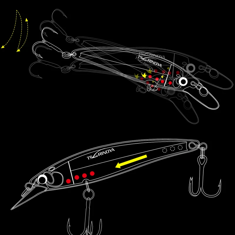 TSURINOYA плавающая приманка для рыбной ловли гольян DW11 85 мм/9 г, профессиональная жесткая рукоятка, искусственные рыболовные воблеры, приманки для ловли щуки и окуня
