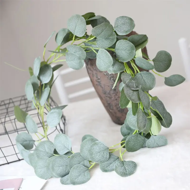 

Artificial Artificial Eucalyptus Garland Hand-Crafted Faux Silk Eucalyptus Vines Realistic Garland Leaves Look for Wedding Arch