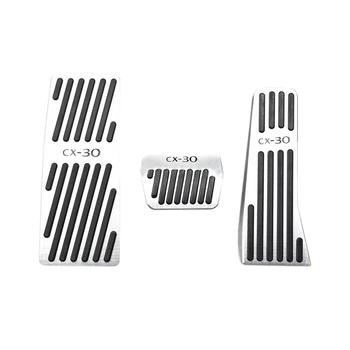 

3Pcs Aluminum Pads Brake Gas Pedal Foot Rest Pedal Pad Cover for Mazda 3 CX-30 CX30 2019 2020