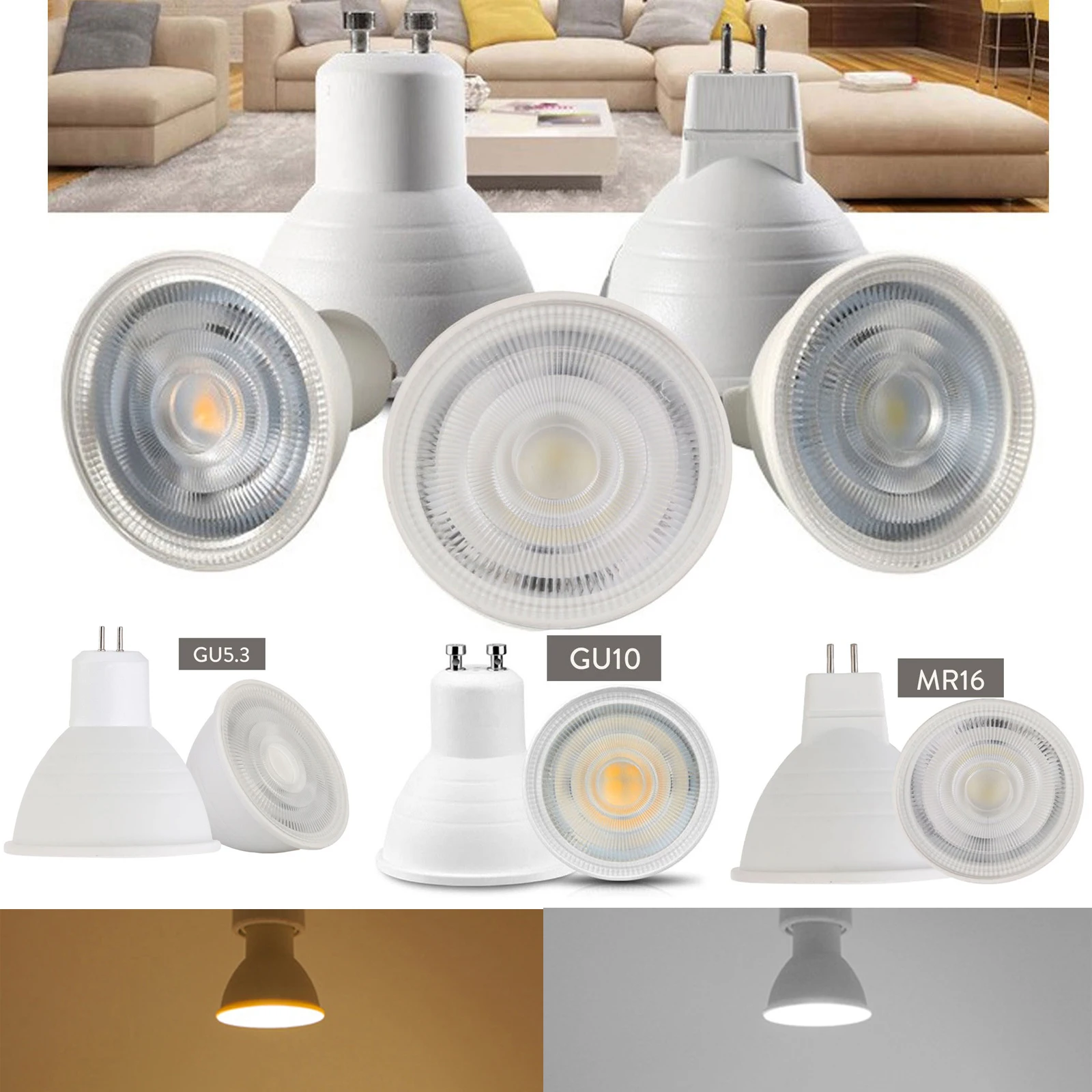 20PCS 7W GU5.3 110V Dimmable COB LED Spotlight Warm White Light Home Office Ceiling Decoration Lamp 20PCS 7W GU5.3 110V Dimmable COB LED Spotlight Warm White Light Home Office Ceiling Decoration Lamp