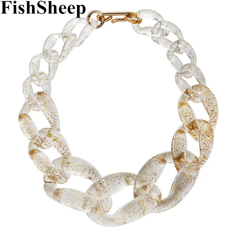 Big & chunky plastic bling women's necklace