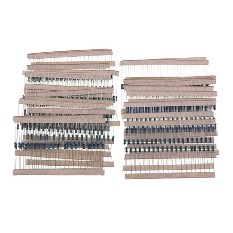 

600PCS 30 Kinds 1/4W Five-color Ring Resistor Portable Household Metal Film Resistor Bag Easy To Carry