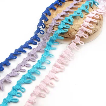 

2cm Colorful Loop Elastic Fabric Button Braid Cord Lace Edge Trim Ribbon Embroidered Applique Sewing Craft Wedding Dress Clothes