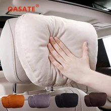 2Pcs Car Headrest Maybach Design S Class Ultra Soft Pillow Suede Fabric Black/Beige/Brown For Mercedes-Benz Pillow Accessories