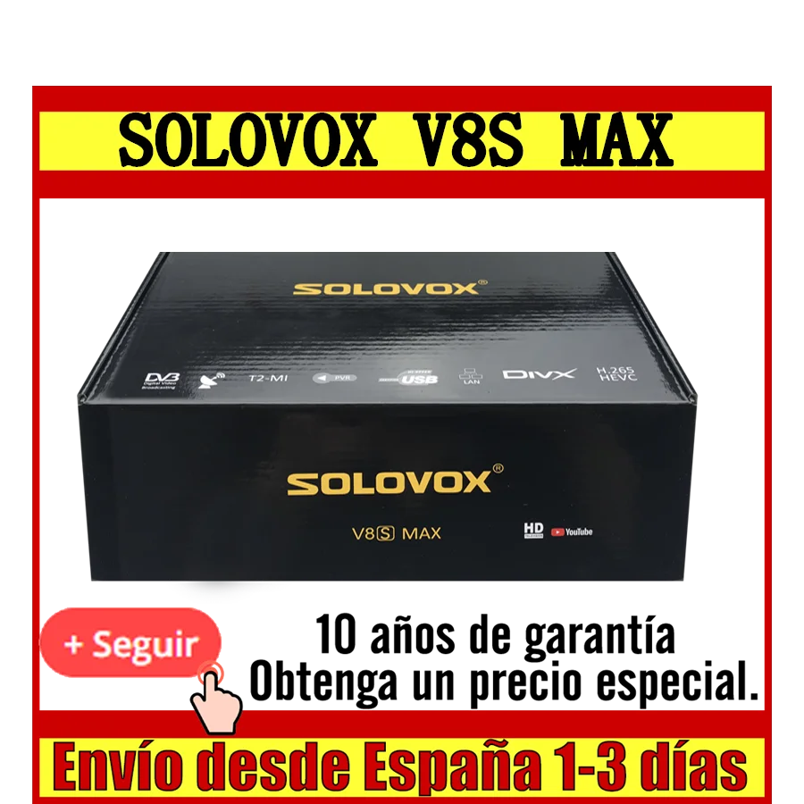 Спутниковый ресивер SOLOVOX V8S MAX 1080P HD + адаптер USB2.0 * 2 с поддержкой H.256 10 шт. |