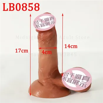 Realistic Sliding Testicular Dildo Female Masturbator Big Dick Penis Huge Scrotum Suction Cup Dildos Sex Toys For Women Lesbian 5