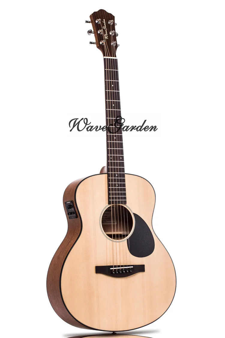 China guitarra Professional Acoustic guitar 36 inch Baby travel Spruce top Solid Wood musical Stringed instruments steel strings