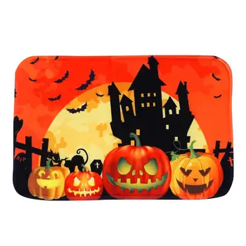 

1pc Halloween Mat Anti-Slip Soft Household Creative Ground Mat Carpet Floor Mat Foot Pad for Bedroom Kitchen