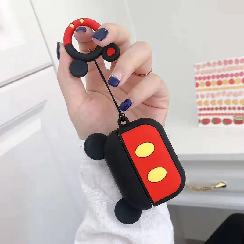 3D чехол для наушников для Airpods Pro Чехол Силиконовый медведь Минни мультфильм наушники Earpods чехол для Apple Air pods Pro 3 чехол Keychai - Цвет: D4