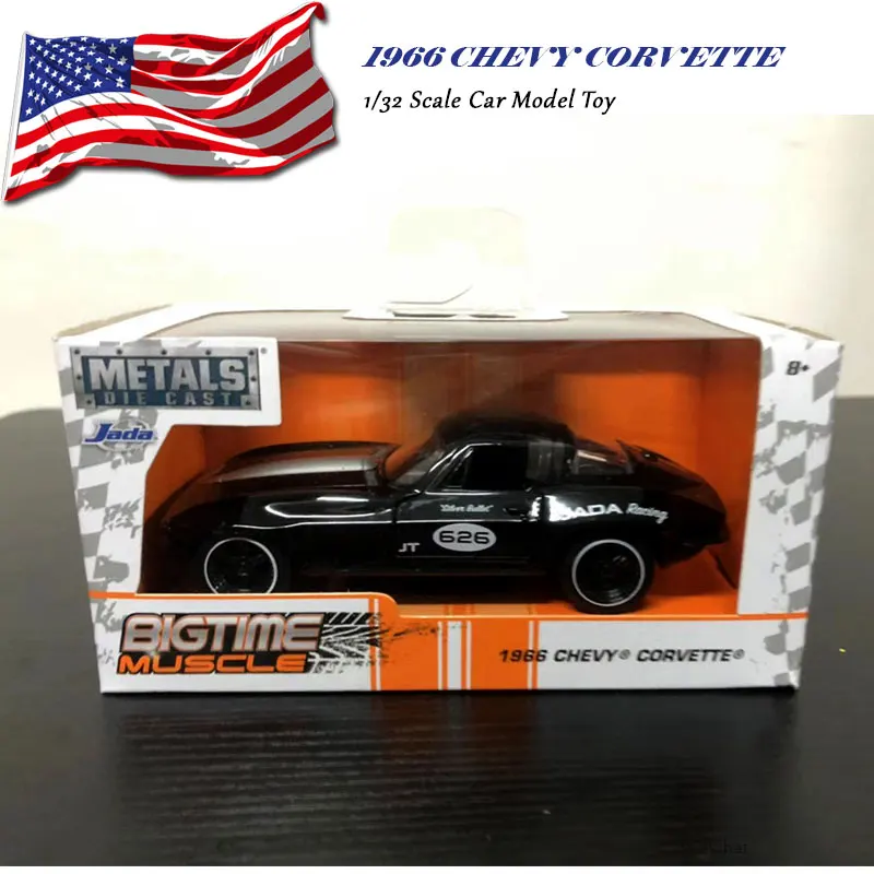 1966 CHEVY CORVETTE JADA 1/32 масштаб Плимут GTX, тойота Супра, ниссан R34, Dodge зарядное устройство, HONDA S2000, Mitsubishi Eclipse литая металлическая модель автомобиля игрушка - Цвет: 1966 CHEVY CORVETTE