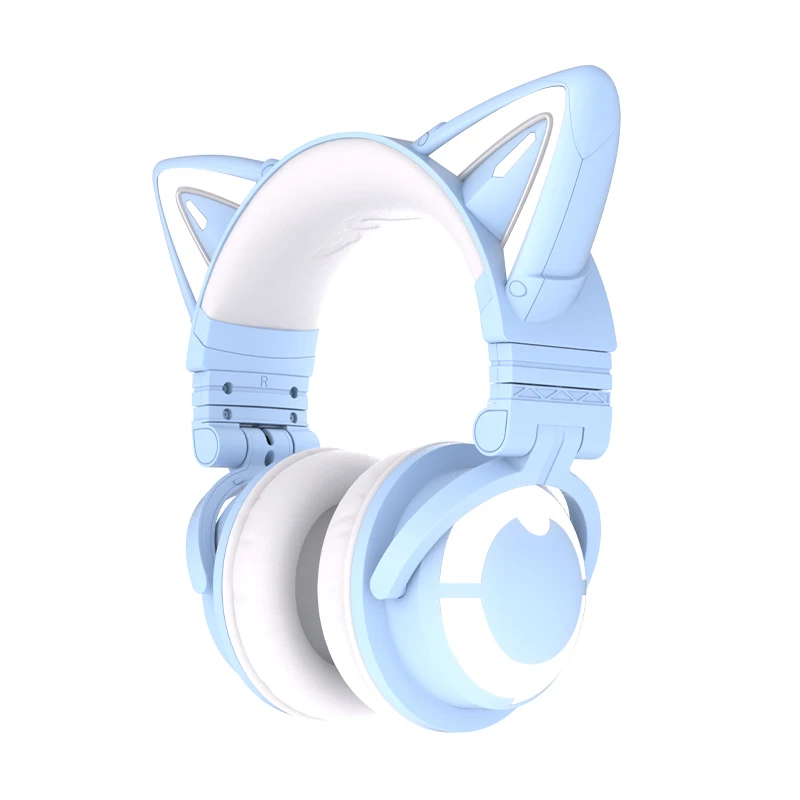 Yowu 3G cute cat wireless headphones APP control RGB lights High quality cat casco girl cute cat ear headset For computer gaming